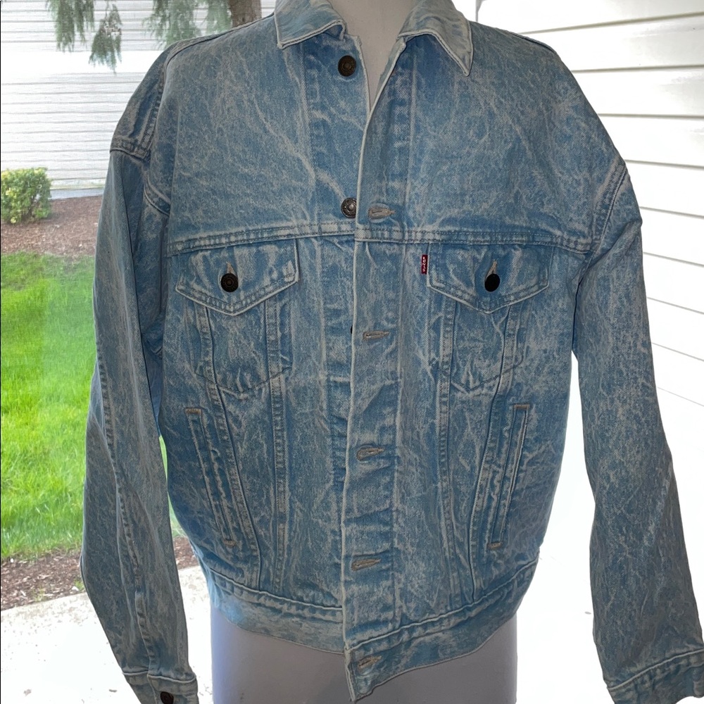 Men’s VINTAGE LEVI DENIM JEAN TRUCKER JACKET 79507-0208 Sz L MADE IN USA